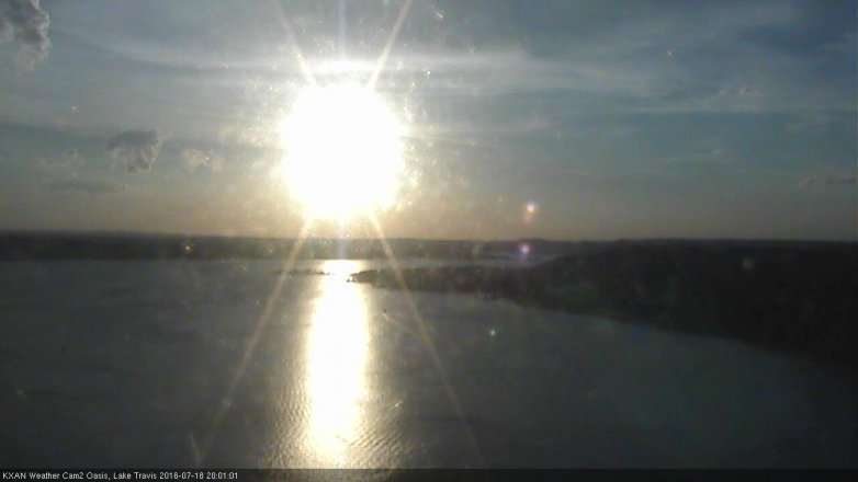 Lake Travis webcam, July 18, 2016 7:25 PM CT