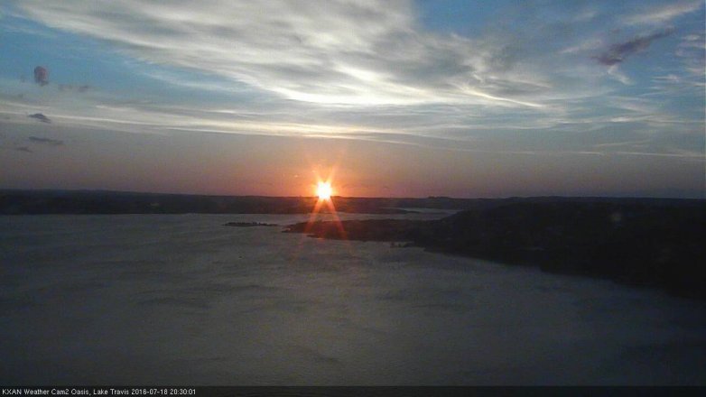 Lake Travis webcam, July 18, 2016 7:45 PM CT
