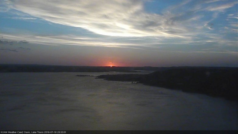 Lake Travis webcam, July 18, 2016 7:50 PM CT