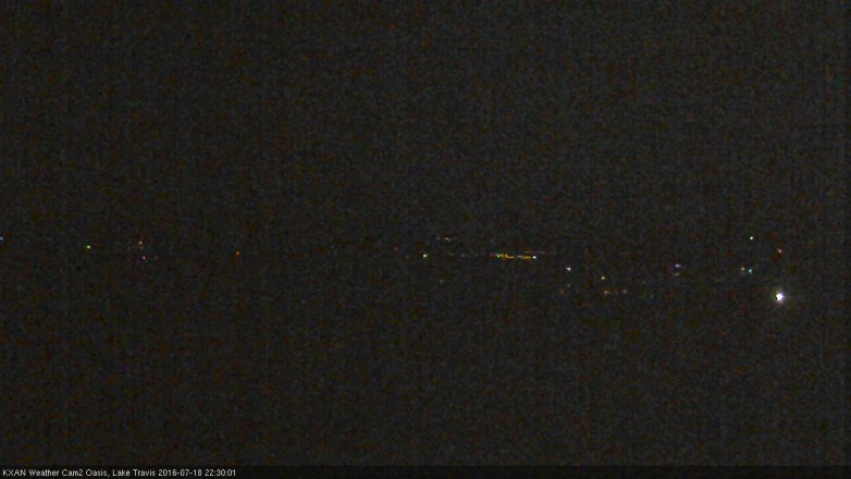 Lake Travis webcam, July 18, 2016 9:50 PM CT