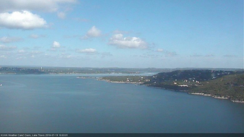 Lake Travis webcam, July 19, 2016 9:20 AM CT