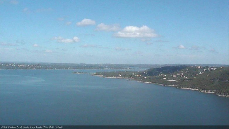 Lake Travis webcam, July 19, 2016 9:50 AM CT