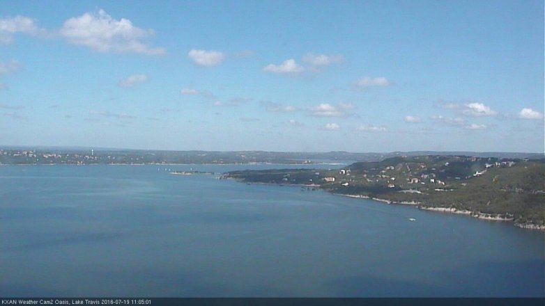 Lake Travis webcam, July 19, 2016 10:10 AM CT