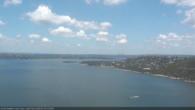 Lake Travis webcam, July 19, 2016 11:45 AM CT