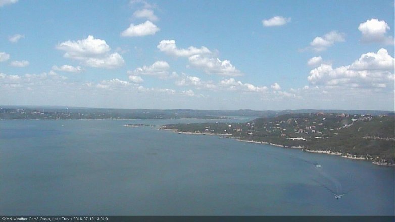 Lake Travis webcam, July 19, 2016 12:30 PM CT
