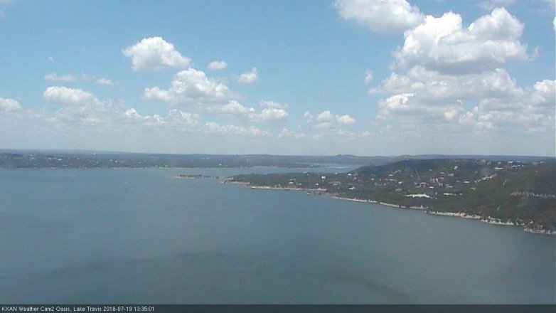 Lake Travis webcam, July 19, 2016 12:45 PM CT
