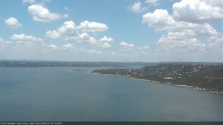 Lake Travis webcam, July 19, 2016 12:50 PM CT