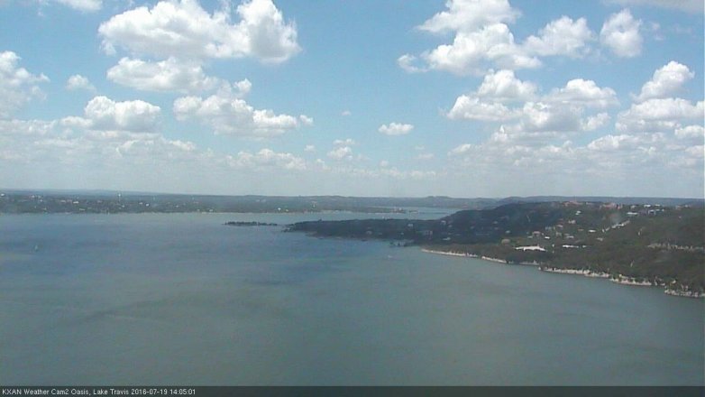 Lake Travis webcam, July 19, 2016 1:10 PM CT