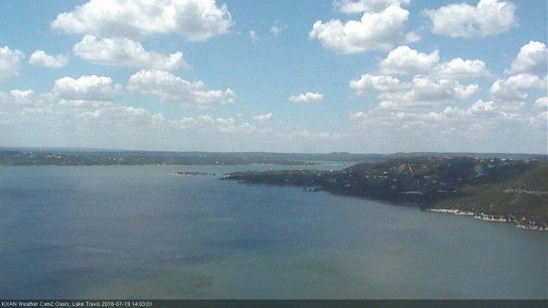 Lake Travis webcam, July 19, 2016 1:35 PM CT