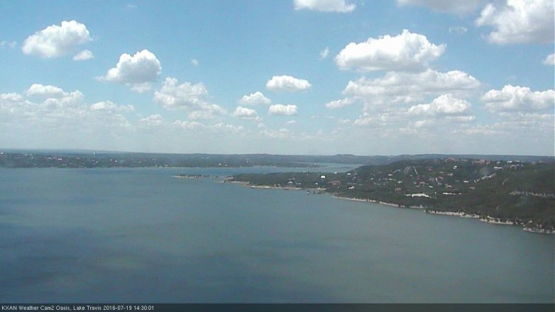 Lake Travis webcam, July 19, 2016 1:40 PM CT
