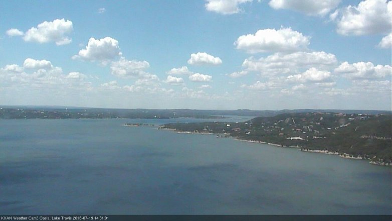 Lake Travis webcam, July 19, 2016 1:50 PM CT