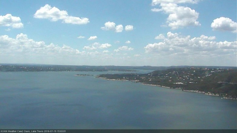 Lake Travis webcam, July 19, 2016 2:10 PM CT