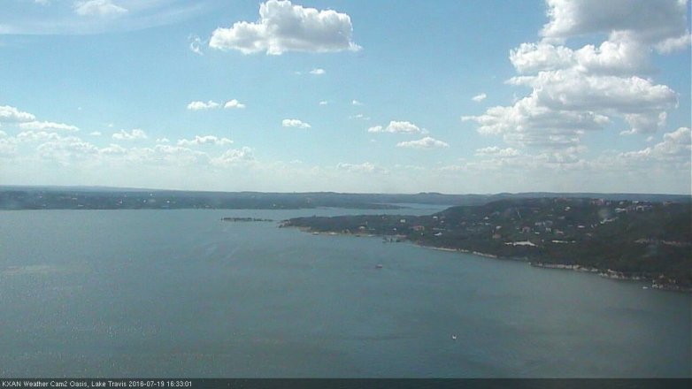 Lake Travis webcam, July 19, 2016 3:40 PM CT