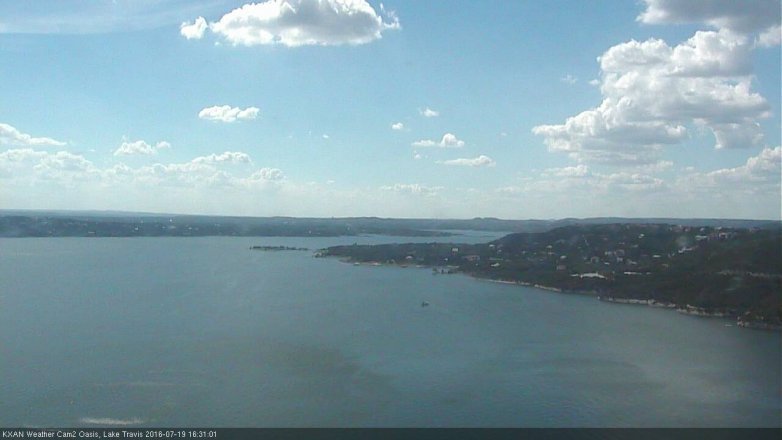 Lake Travis webcam, July 19, 2016 3:45 PM CT