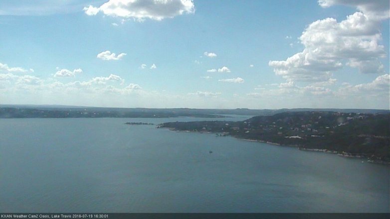 Lake Travis webcam, July 19, 2016 3:50 PM CT