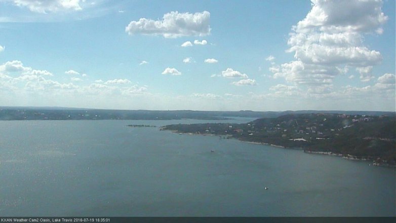 Lake Travis webcam, July 19, 2016 3:55 PM CT