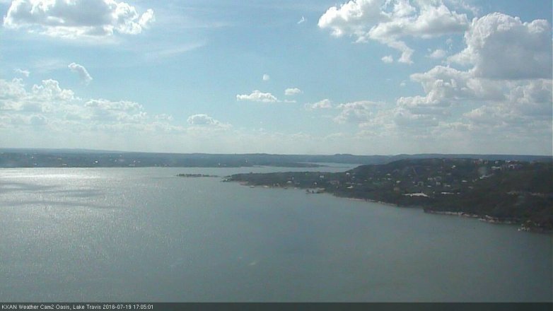 Lake Travis webcam, July 19, 2016 4:10 PM CT