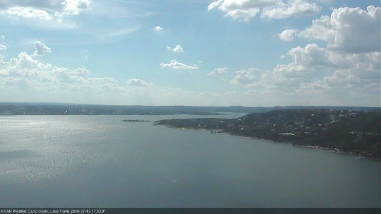 Lake Travis webcam, July 19, 2016 4:15 PM CT
