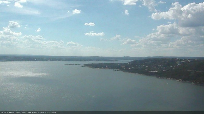 Lake Travis webcam, July 19, 2016 4:30 PM CT