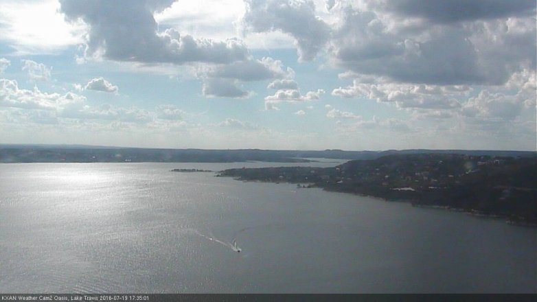 Lake Travis webcam, July 19, 2016 4:55 PM CT