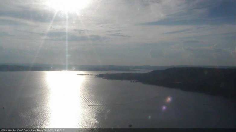 Lake Travis webcam, July 19, 2016 6:15 PM CT