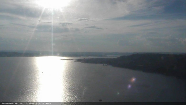 Lake Travis webcam, July 19, 2016 6:25 PM CT