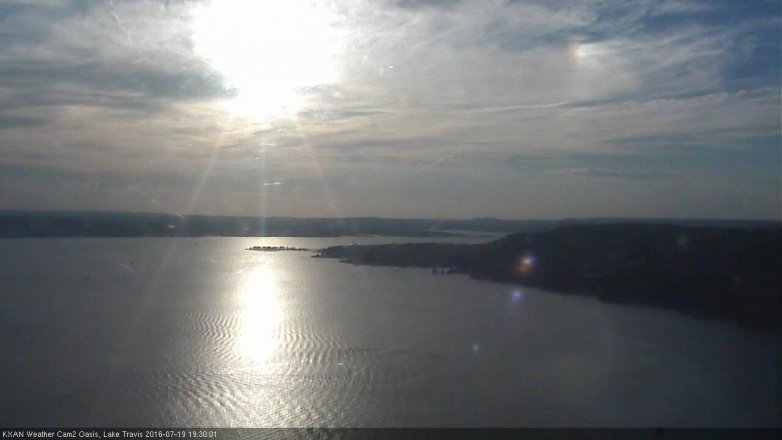 Lake Travis webcam, July 19, 2016 6:45 PM CT