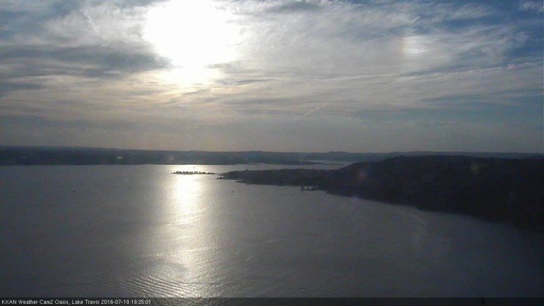 Lake Travis webcam, July 19, 2016 6:50 PM CT