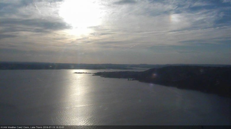 Lake Travis webcam, July 19, 2016 6:55 PM CT