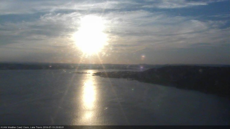 Lake Travis webcam, July 19, 2016 7:05 PM CT