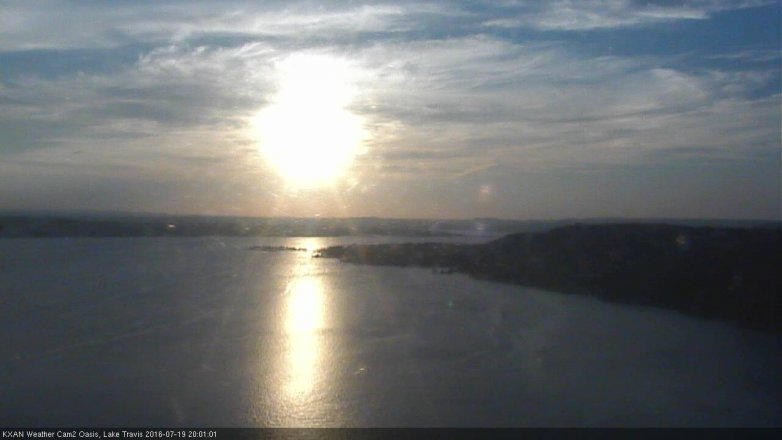 Lake Travis webcam, July 19, 2016 7:20 PM CT