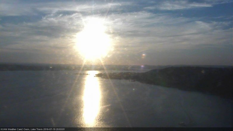Lake Travis webcam, July 19, 2016 7:25 PM CT