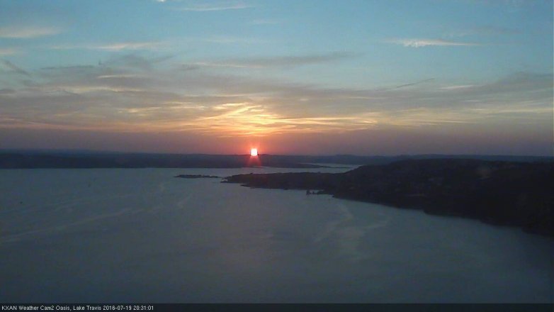 Lake Travis webcam, July 19, 2016 7:45 PM CT