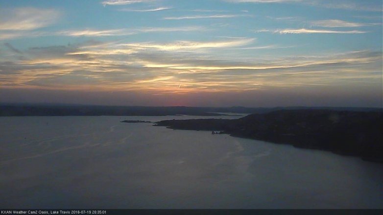 Lake Travis webcam, July 19, 2016 8:00 PM CT