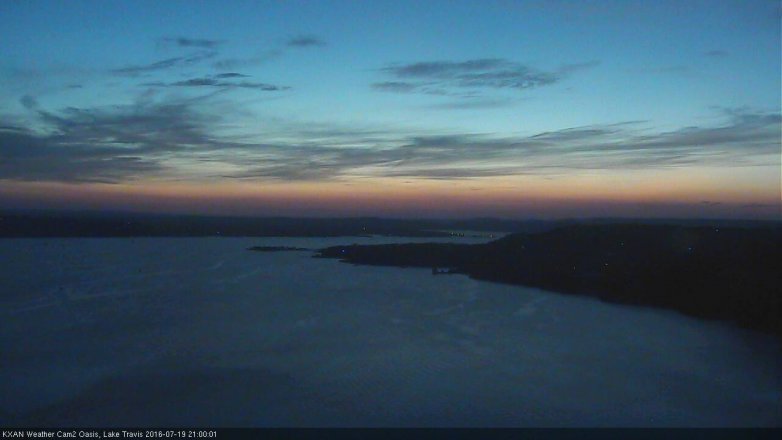 Lake Travis webcam, July 19, 2016 8:10 PM CT