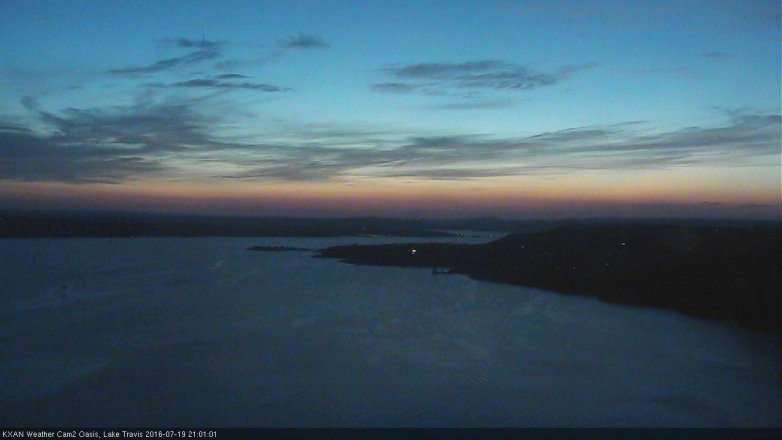 Lake Travis webcam, July 19, 2016 8:25 PM CT