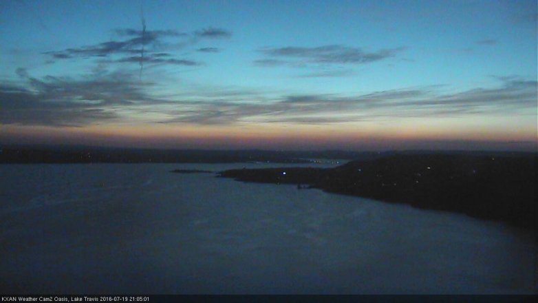 Lake Travis webcam, July 19, 2016 8:30 PM CT