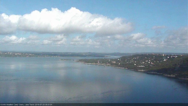 Lake Travis webcam, July 20, 2016 9:00 AM CT