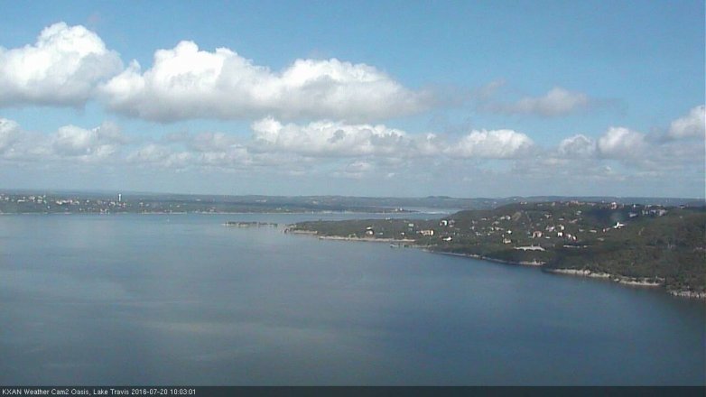 Lake Travis webcam, July 20, 2016 9:15 AM CT