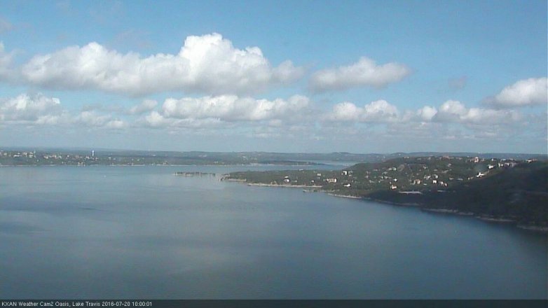 Lake Travis webcam, July 20, 2016 9:30 AM CT