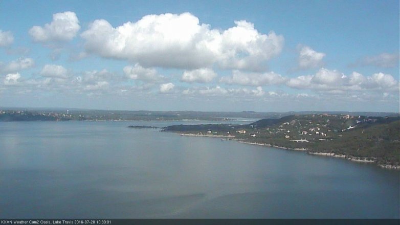 Lake Travis webcam, July 20, 2016 9:40 AM CT