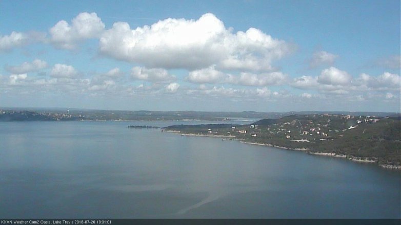 Lake Travis webcam, July 20, 2016 9:45 AM CT