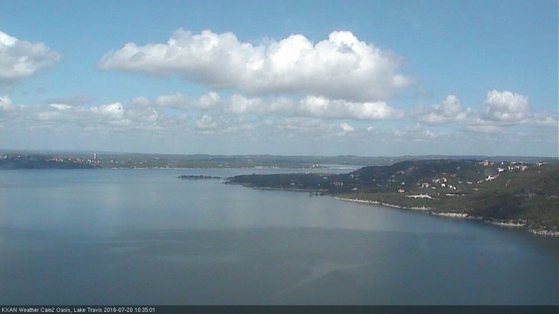 Lake Travis webcam, July 20, 2016 9:55 AM CT
