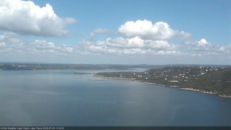 Lake Travis webcam, July 20, 2016 10:10 AM CT