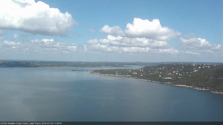 Lake Travis webcam, July 20, 2016 10:15 AM CT