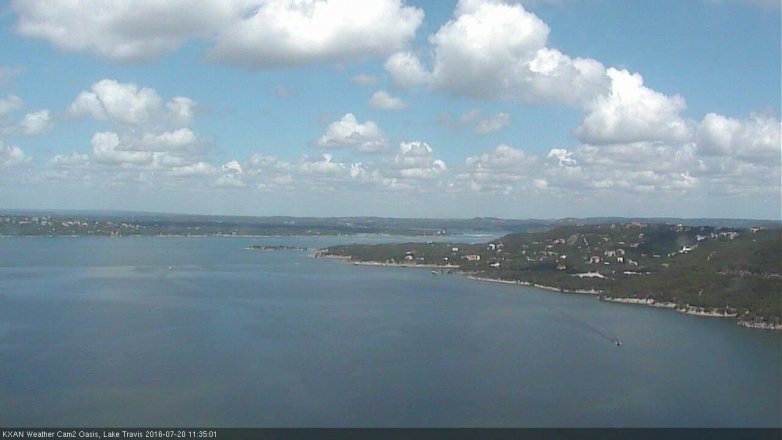 Lake Travis webcam, July 20, 2016 10:40 AM CT
