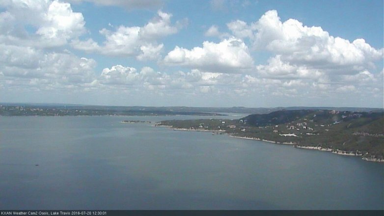 Lake Travis webcam, July 20, 2016 12:00 PM CT