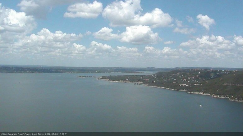 Lake Travis webcam, July 20, 2016 12:25 PM CT
