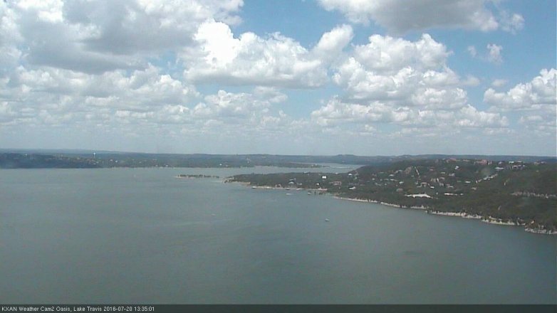Lake Travis webcam, July 20, 2016 12:40 PM CT