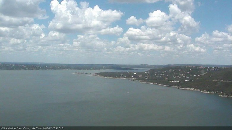 Lake Travis webcam, July 20, 2016 12:45 PM CT